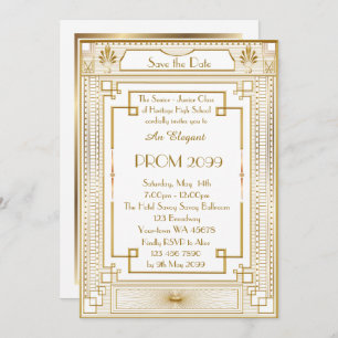 Abschlussball Älter-Junior, weißes Einladung