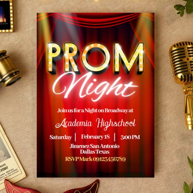 Abschlussball - Broadway-Einladung Einladung (Prom Night - Broadway Invitation)