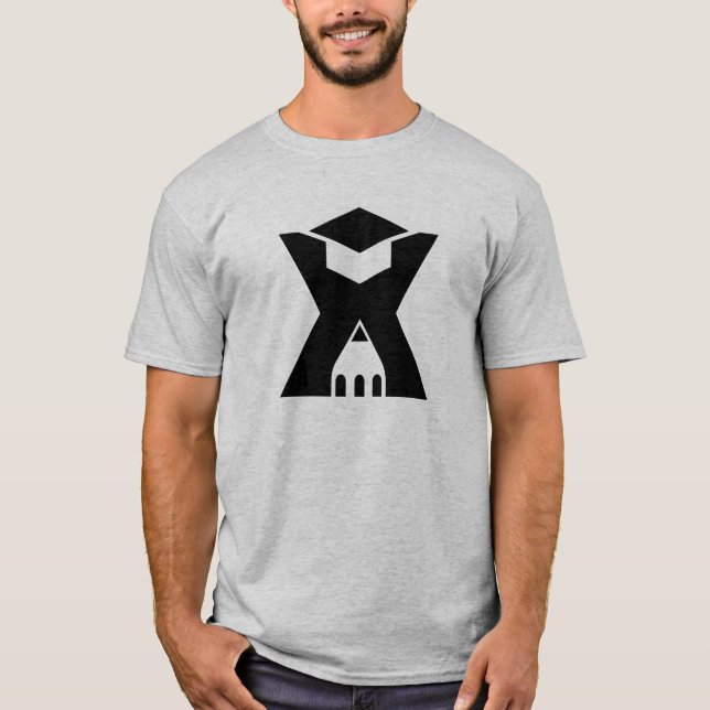 Abschlussbrief X Monogramm mit Bleistift T-Shirt (Vorderseite)