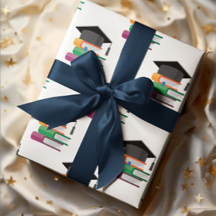 Abschlussbücher und -mützen geschenkpapier