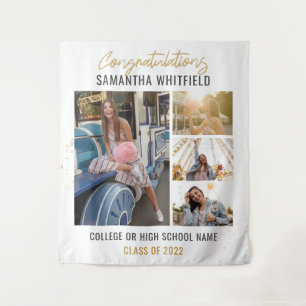 Abschlusscollage 2025 Foto Grad Party Hintergrund Wandteppich