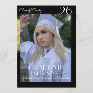 Abschlusscollage-Skript Gold Foto 2026 Einladung