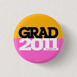 Abschlüsse-Klasse des 2011 Knopf-orange Rosas Button