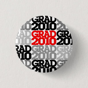Abschlüsse-Klasse roten schwarzen Knopfes 2010 Button