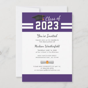 Abschlussfeier 2026 Lila Abschlussfeier Einladung