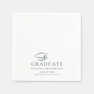 Abschlussfeier 2026 Minimalistische Party-Papier Serviette