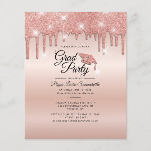 Abschlussfeier 2026 Rose Gold Party Einladung