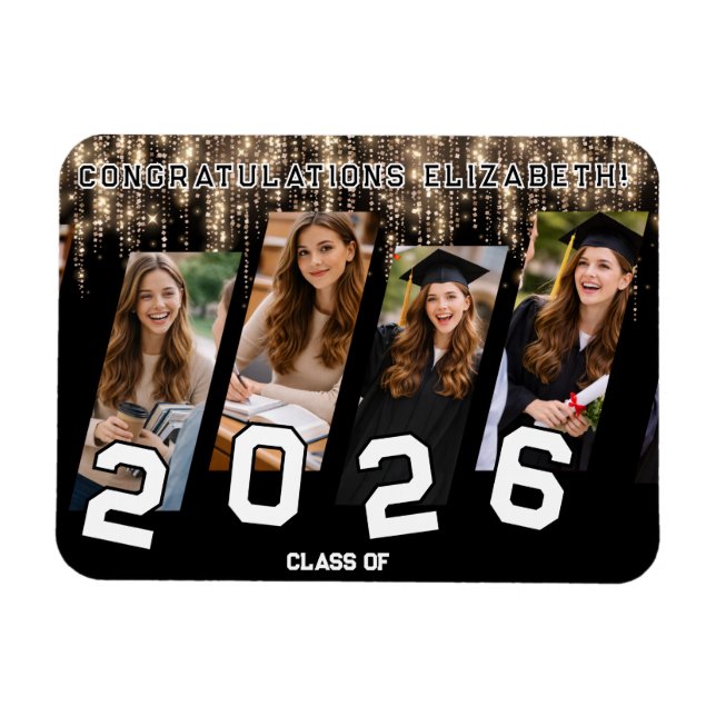 Abschlussfeier Anpassung mit Fotocollage Magnet (Horizontal)