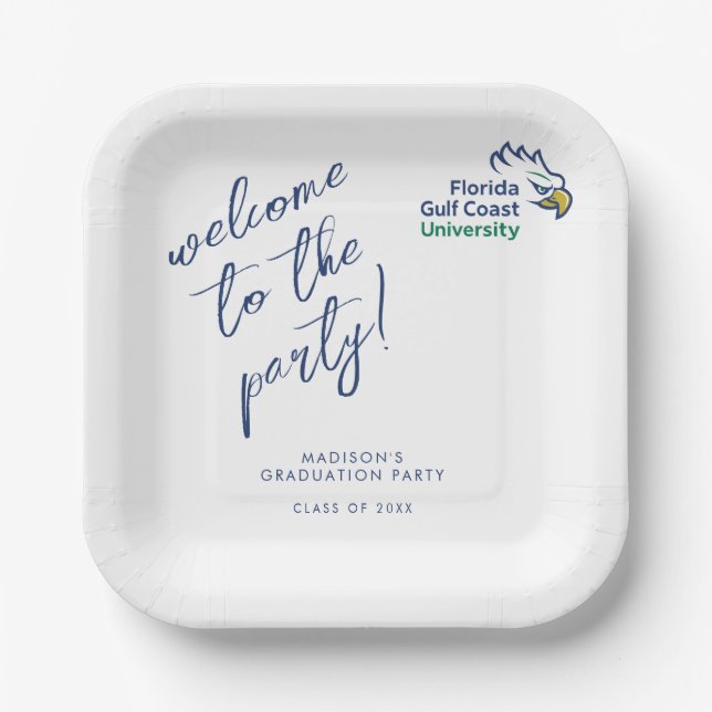Abschlussfeier der Florida Gulf Coast University Pappteller (Vorderseite)