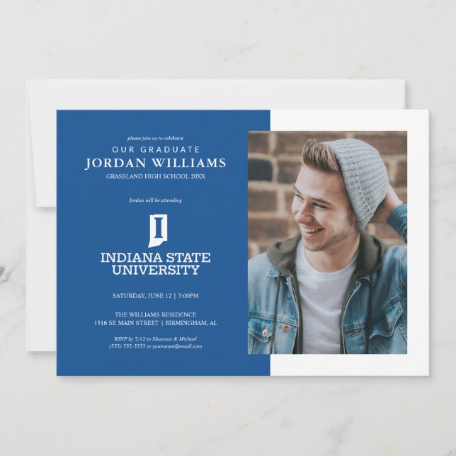 Abschlussfeier der Indiana State University Einladung (Vorderseite)