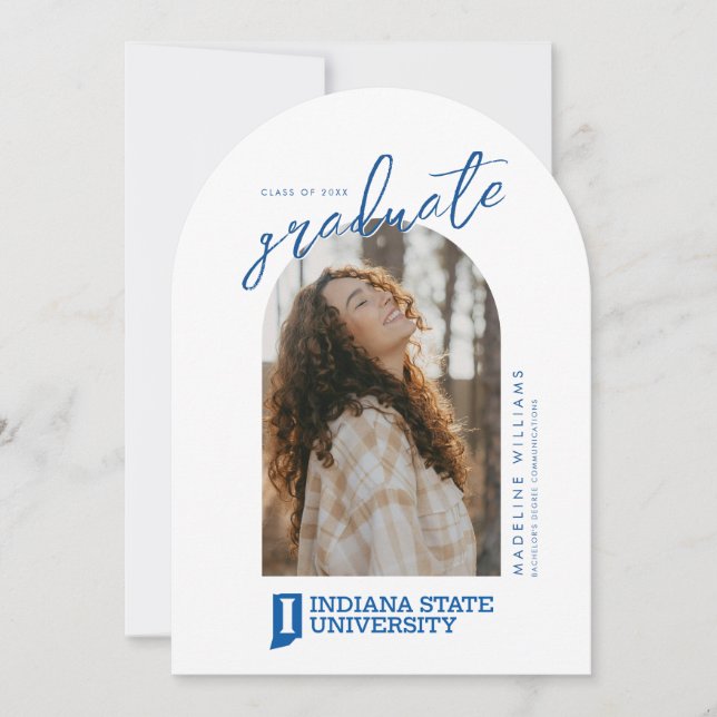 Abschlussfeier der Indiana State University Einladung (Vorderseite)