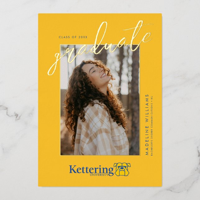 Abschlussfeier der Kettering University Folieneinladung (Vorderseite)