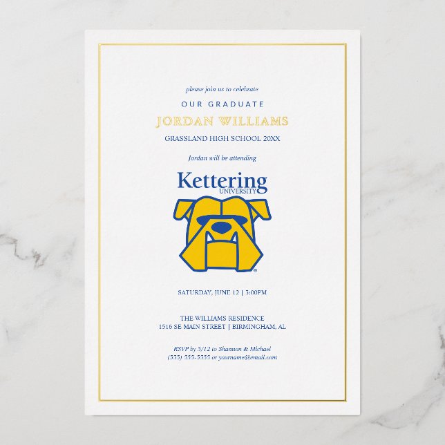 Abschlussfeier der Kettering University Folieneinladung (Vorderseite)