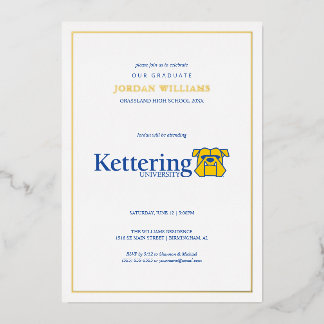 Abschlussfeier der Kettering University Folieneinladung