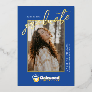 Abschlussfeier der Oakwood University Folieneinladung