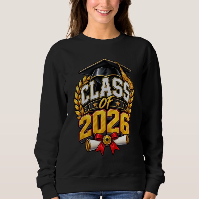 Abschlussfeier-Design für die Klasse 2026 Sweatshirt (Vorderseite)