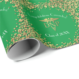 Abschlussfeier Doctor of Nursing Practice in Grün  Geschenkpapier