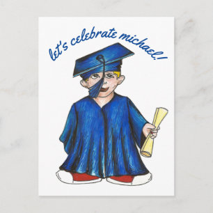 Abschlussfeier-Einladung: Lasst uns feiern! Einladungspostkarte