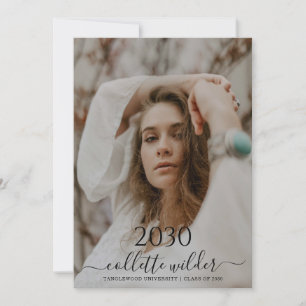 Abschlussfeier-Einladung mit Fotodesign und Kallig Einladung