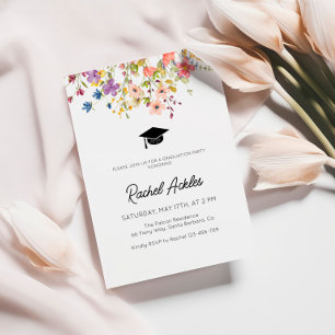 Abschlussfeier-Einladung mit Wildblumen, Floral Gr Einladung