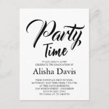 Abschlussfeier-Einladung Party Time