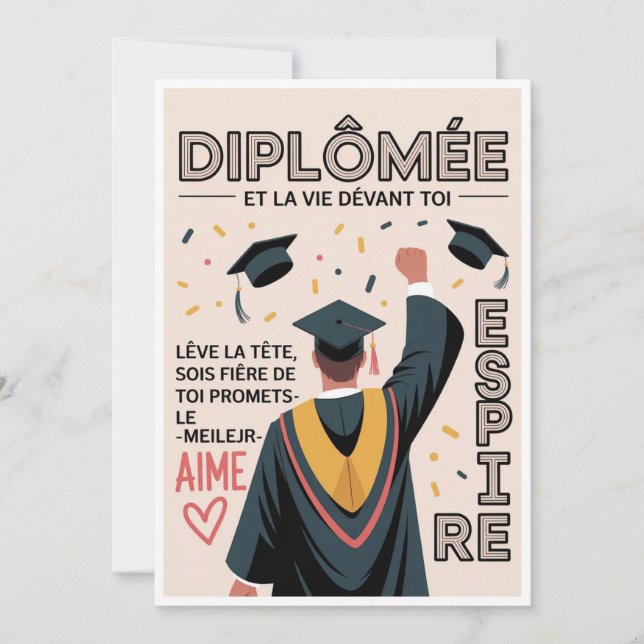 Abschlussfeier Einladungen 🎓 – Modern  (Vorderseite)
