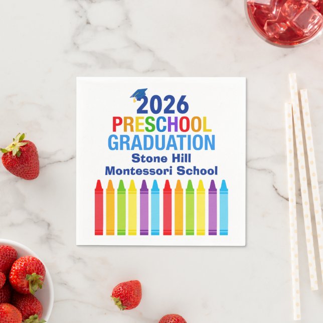 Abschlussfeier für die Vorschule 2026 - Benutzerde Serviette (Beispiel)