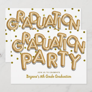 Abschlussfeier Goldene Ballons Feier Einladung