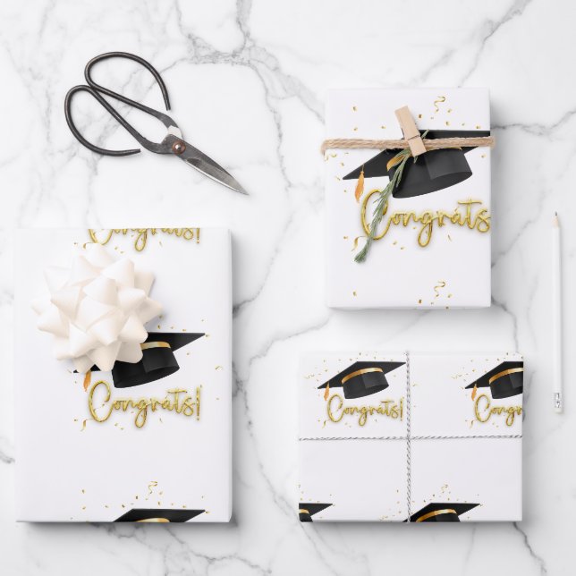 Abschlussfeier-Kollektion Geschenkpapier Set (Vorderseite)