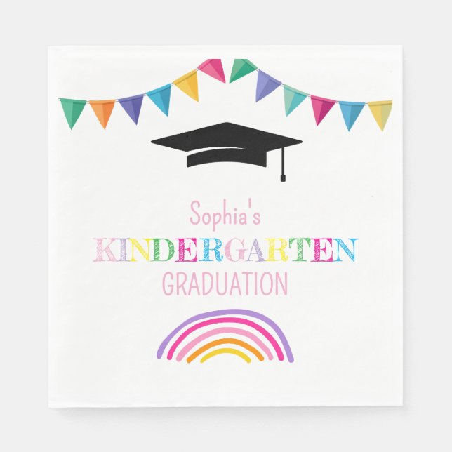 Abschlussfeier Mädchen im Kindergarten  Serviette (Vorderseite)