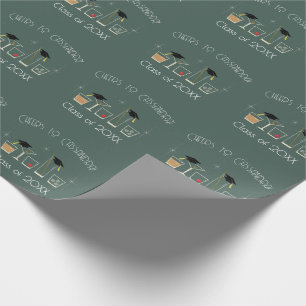 Abschlussfeier mit Hut und Cocktail Geschenkpapier