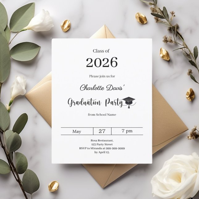 Abschlussfeier moderne Klasse 2026 Einladung (Von Creator hochgeladen)