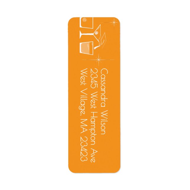Abschlussfeier Mütze und Cocktail Orange (Vorne)