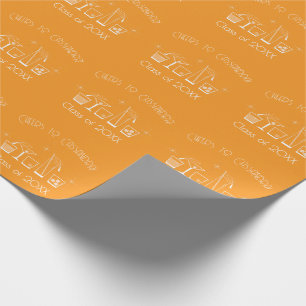 Abschlussfeier Mütze und Cocktail Orange Geschenkpapier