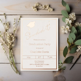 Abschlussfeier Rose Gold Luxus Sie hat es geschaff Folieneinladung