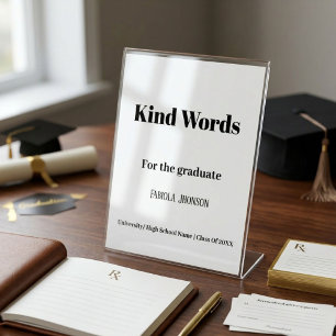 Abschlussfeier Schild freundliche Worte für den Ab