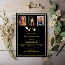 Abschlussfeier Schwarz Gold Foto Luxus