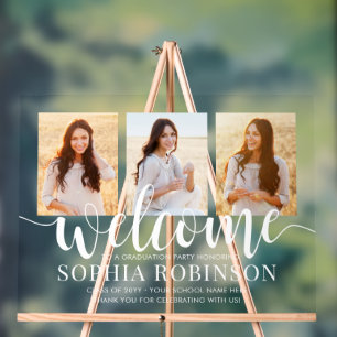 Abschlussfeier Skript Willkommen & 3-Foto-Collage Acrylschild