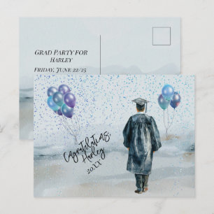 Abschlussfeier Sohn Gratulation Postkarte