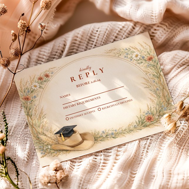 Abschlussfeier Western Floral RSVP Karte (Von Creator hochgeladen)