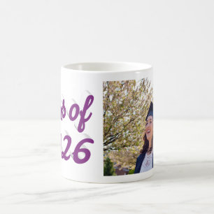 Abschlussfoto 2026 lila Schrift Kaffeetasse