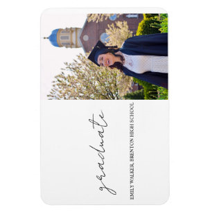 Abschlussfoto Auto würdig Schrift Abschlusscong Magnet