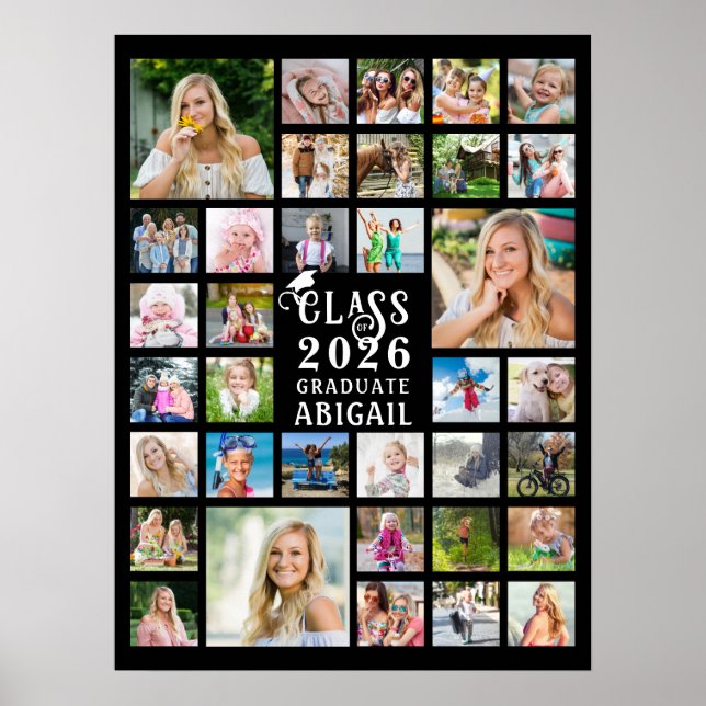 Abschlussfoto-Collage 35 Abschlussjahrgang Jahrgan Poster (Vorne)