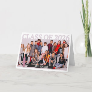 Abschlussfoto der Klasse 2026 Abitur-Ankündigung K Dankeskarte