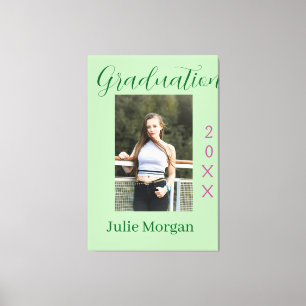 Abschlussfoto grün pink Jahr 20XX Name einfach Leinwanddruck