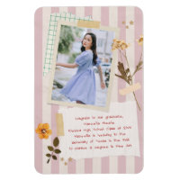 Abschlussfoto im Scrapbook-Stil mit rosa Streifen