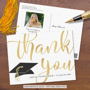 Abschlussfoto Kalligrafie Schrift Gold Danke Postkarte
