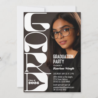 Abschlussfoto-Party-Einladung – Modern Chic Einladung