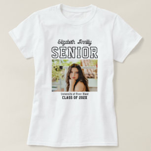 Abschlussfoto Senior Custom Jahr Rot Hochschule T-Shirt