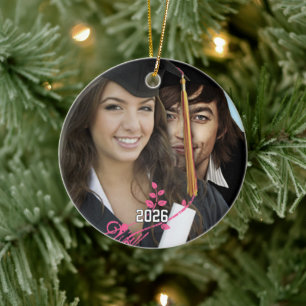 Abschlussfoto-Weihnachtsbaumanhänger Keramik Ornament